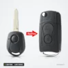 Coque de clé pliante 2 boutons pour SsangYong Actyon, Kyron - comparaison avant et après transformation en clé pliante