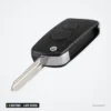 Coque de clé pliante 2 boutons pour SsangYong Actyon, Kyron, lame vierge - coque pliante chromée, lame sortie en biais