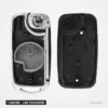 Coque de clé pliante 2 boutons pour Suzuki Swift, SX4, lame TOY43/HU133R - coque ouverte, mécanisme visible
