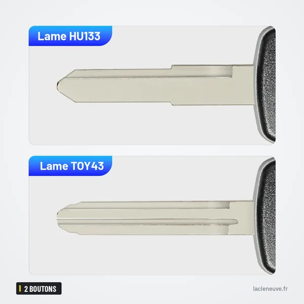 Coque de clé pliante 2 boutons pour Suzuki Swift, Vitara, SX4, Alto - deux lames différentes côte à côte