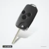 Coque de clé pliante 2 ou 3 boutons pour Honda Accord, Civic, CR-V, Pilot - vue de face, coque fermée à trois boutons