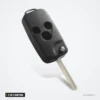 Coque de clé pliante 2 ou 3 boutons pour Honda Accord, Civic, CR-V, Pilot - autre angle, lame rentrée dans la coque