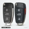 Coque de clé pliante 3/4 boutons pour Audi A3, A4, A6, Q7, lame HU66 - deux boîtiers pliants, un ouvert et un fermé