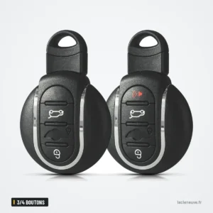Coque de clé pliante 3/4 boutons pour BMW Mini Cooper, Clubman F54, F55, F56 - deux clés rondes côte à côte