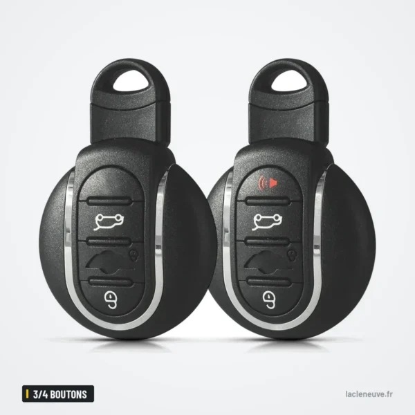 Coque de clé pliante 3/4 boutons pour BMW Mini Cooper, Clubman F54, F55, F56 - deux clés rondes côte à côte