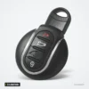 Coque de clé pliante 3/4 boutons pour BMW Mini Cooper, Clubman F54, F55, F56 - vue de profil, voyant rouge visible