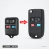 Coque de clé pliante 3/4 boutons pour Ford Focus, Mustang, Explorer, lame FO38 - comparaison avant et après transformation