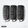 Coque de clé pliante 3/4 boutons pour Hyundai Elantra, Verna - trois exemplaires alignés en éventail