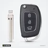 Coque de clé pliante 3/4 boutons pour Hyundai Elantra, Verna - lame nue et télécommande assemblée comparées