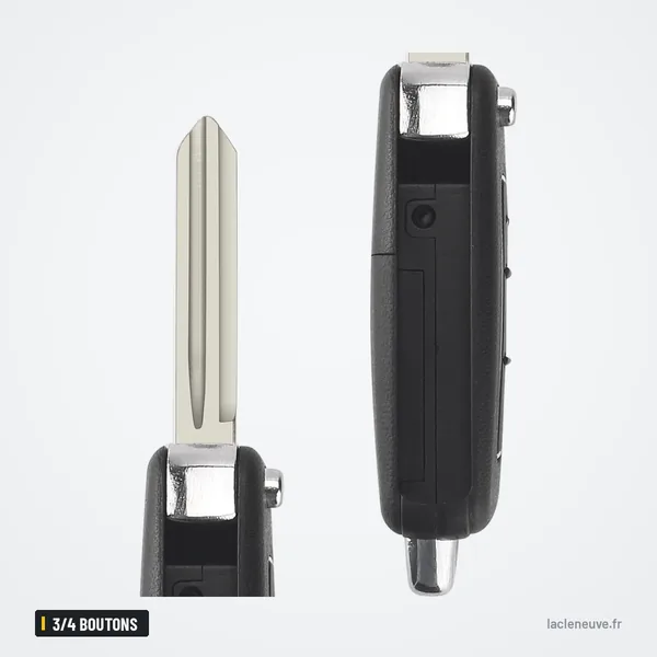 Coque de clé pliante 3/4 boutons pour Hyundai Elantra, Verna - deux lames de clé seules, gros plan