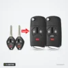 Coque de clé pliante 3/4 boutons pour Mitsubishi Lancer, Outlander, Galant - comparaison avant et après transformation