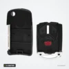 Coque de clé pliante 3/4 boutons pour Mitsubishi Lancer, Outlander, Galant - coque ouverte, vue de face et de dos