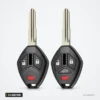 Coque de clé pliante 3/4 boutons pour Mitsubishi Lancer, Outlander, Galant - deux clés identiques, lames déployées