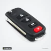 Coque de clé pliante 3/4 boutons pour Nissan 350Z, Maxima, Infiniti FX35, G35 - coque à quatre boutons, vue de face