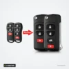 Coque de clé pliante 3/4 boutons pour Nissan Pathfinder, Murano, Xterra - comparaison avant et après transformation