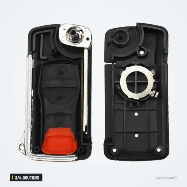 Coque de clé pliante 3/4 boutons pour Nissan Pathfinder, Murano, Xterra - coque ouverte, mécanisme de pliage visible