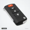 Coque de clé pliante 3/4 boutons pour Nissan Pathfinder, Murano, Xterra - vue de face, boutons visibles