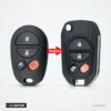 Coque de clé pliante 3 à 6 boutons pour Toyota Highlander, Sequoia, Sienna - deux versions avant et après transformation