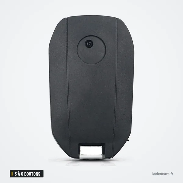 Coque de clé pliante 3 à 6 boutons pour Toyota Highlander, Sequoia, Sienna - vue de dos, surface lisse, petit bouton rond