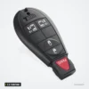 Coque de clé pliante 3 à 7 boutons pour Dodge Charger, Challenger, Chrysler 300 - vue de face, cinq boutons visibles