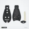 Coque de clé pliante 3 à 7 boutons pour Dodge Charger, Challenger, Chrysler 300 - boîtier ouvert avec mécanisme et lame
