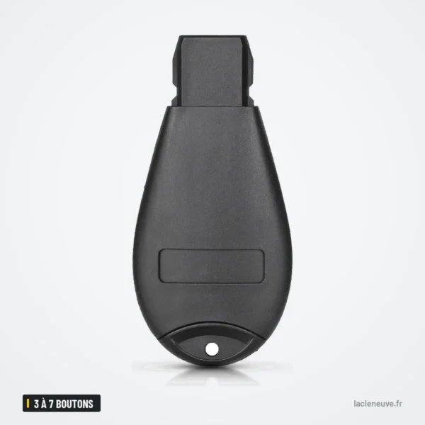 Coque de clé pliante 3 à 7 boutons pour Dodge Charger, Challenger, Chrysler 300 - dos de la coque, vue arrière lisse
