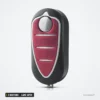 Coque de clé pliante 3 boutons pour Alfa Romeo 159, 147, Giulietta, lame SIP22 - vue de face, boutons rouges