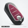 Coque de clé pliante 3 boutons pour Alfa Romeo 159, 147, Giulietta, lame SIP22 - vue de profil, boutons rouges visibles