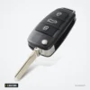 Coque de clé pliante 3 boutons pour Audi A3, A4, A6, A8 - clé dépliée avec lame, vue de profil