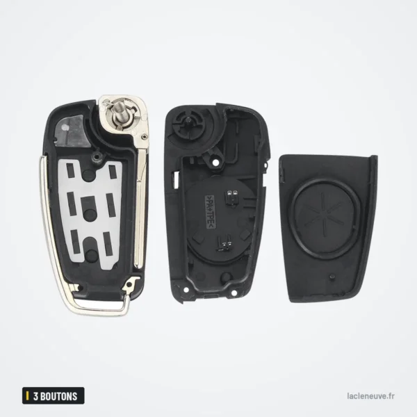 Coque de clé pliante 3 boutons pour Audi A3, A4, A6, A8 - pièces détachées, mécanisme et boutons séparés