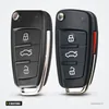 Coque de clé pliante 3 boutons pour Audi A3, A4, A6, Q7 - deux coques côte à côte