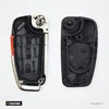 Coque de clé pliante 3 boutons pour Audi A3, A4, A6, Q7 - coque ouverte, pile et ressort visibles