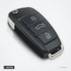 Coque de clé pliante 3 boutons pour Audi A3, A4, A6, Q7, sans lame - autre angle, boutons et charnière