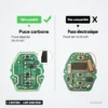 Coque de clé pliante 3 boutons pour BMW Série 1, 3, 5, 7, lame HU92/HU58 - comparaison visuelle entre deux versions de puce