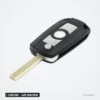 Coque de clé pliante 3 boutons pour BMW Série 1, 3, 5, 7, lame HU92/HU58 - vue de profil, lame dépliée