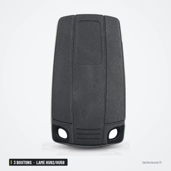 Coque de clé pliante 3 boutons pour BMW Série 1, 3, 5, 7, lame HU92/HU58 - dos du boîtier, surface arrondie