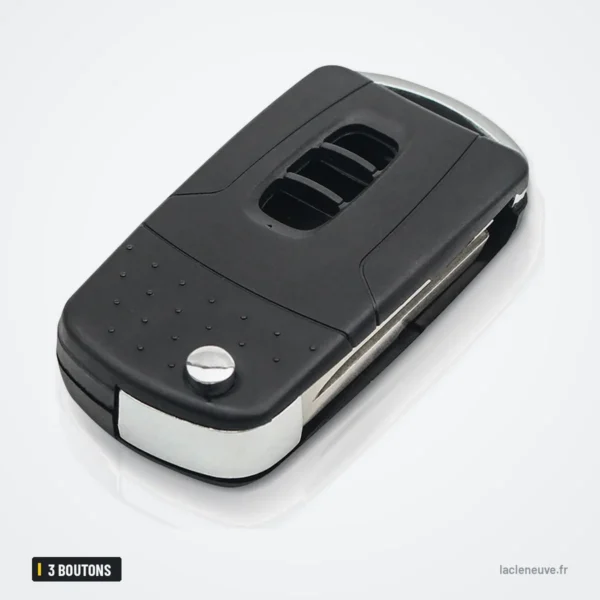 Coque de clé pliante 3 boutons pour Chevrolet Captiva, Opel Antara (2006-2010) - vue de face, coque repliée