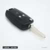 Coque de clé pliante 3 boutons pour Chevrolet Spark, lame vierge - vue rapprochée sur les boutons et la lame