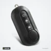 Coque de clé pliante 3 boutons pour Fiat, Citroën, Peugeot, Lancia - vue de face, deux boutons, lame absente