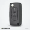 Coque de clé pliante 3 boutons pour Fiat Scudo, lame HU83 ou VA2 - vue de trois quarts, clé pliée fermée