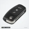 Coque de clé pliante 3 boutons pour Ford Focus, Fiesta, C-Max, Ka - télécommande pliante, lame dépliée, vue de face