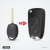 Coque de clé pliante 3 boutons pour Ford Focus, Fiesta, Mondeo, C-Max - clé avant et coque pliante chromée après