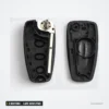 Coque de clé pliante 3 boutons pour Ford Focus, Mondeo, Fiesta, lame HU101/FO21 - coque ouverte, lame et mécanisme visibles