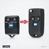 Coque de clé pliante 3 boutons pour Ford Transit, Maverick, Connect (2000-2006) - comparaison avant et après transformation