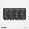 Coque de clé pliante 3 boutons pour Kia Rio, Sportage, Hyundai I30, Accent - quatre clés pliantes alignées, logos différents