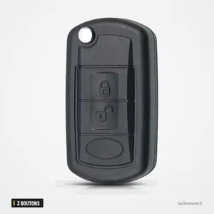 Coque de clé pliante 3 boutons pour Land Rover Range Rover Sport, Discovery - coque pliante repliée, anneau porte-clé visible