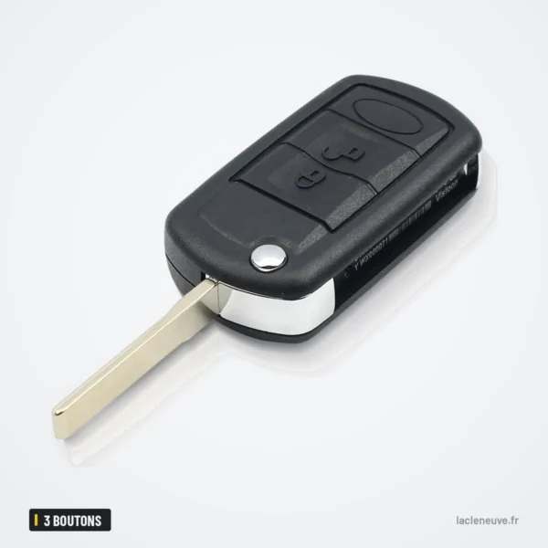 Coque de clé pliante 3 boutons pour Land Rover Range Rover Sport, Discovery - coque pliante chromée, lame rentrée