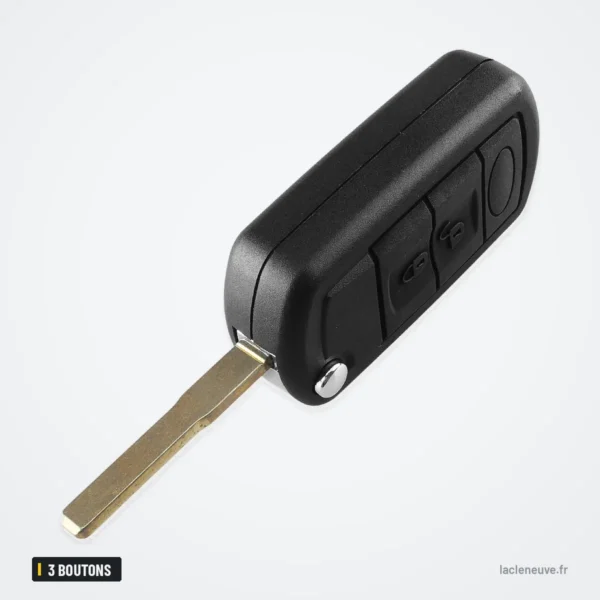 Coque de clé pliante 3 boutons pour Land Rover Range Rover Sport, Discovery - coque pliante, lame légèrement sortie