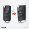 Coque de clé pliante 3 boutons pour Volkswagen Golf, Passat, Tiguan - comparaison de deux coques, voyant lumineux signalé