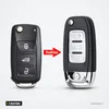 Coque de clé pliante 3 boutons pour Volkswagen Golf, Polo, Skoda Octavia - avant et après transformation, comparaison